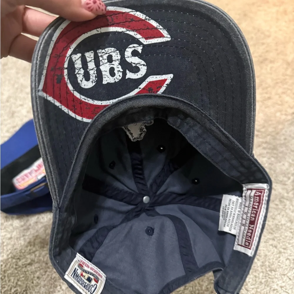 American Needle Chicago Cubs Champions Blue and Black Caps